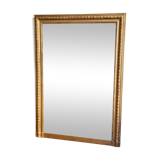 Old gilded mirror louis Philippe rectangular carved godrons