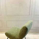 Chauffeuses vintage Kiss Pelfran rénovées – tissu bouclé vert