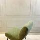 Refurbished vintage Kiss Pelfran armchairs – green bouclé fabric