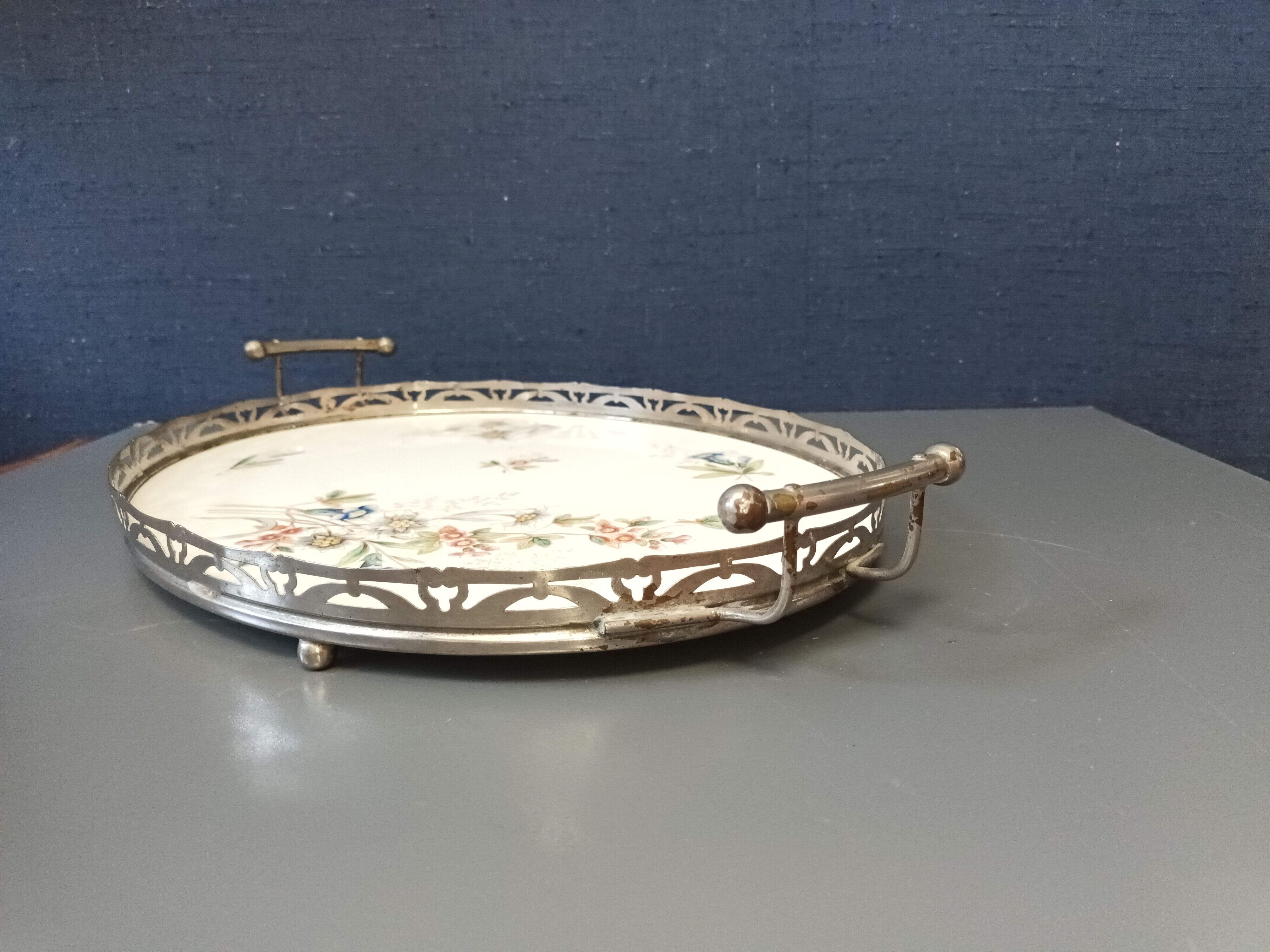 earthenware and metal top