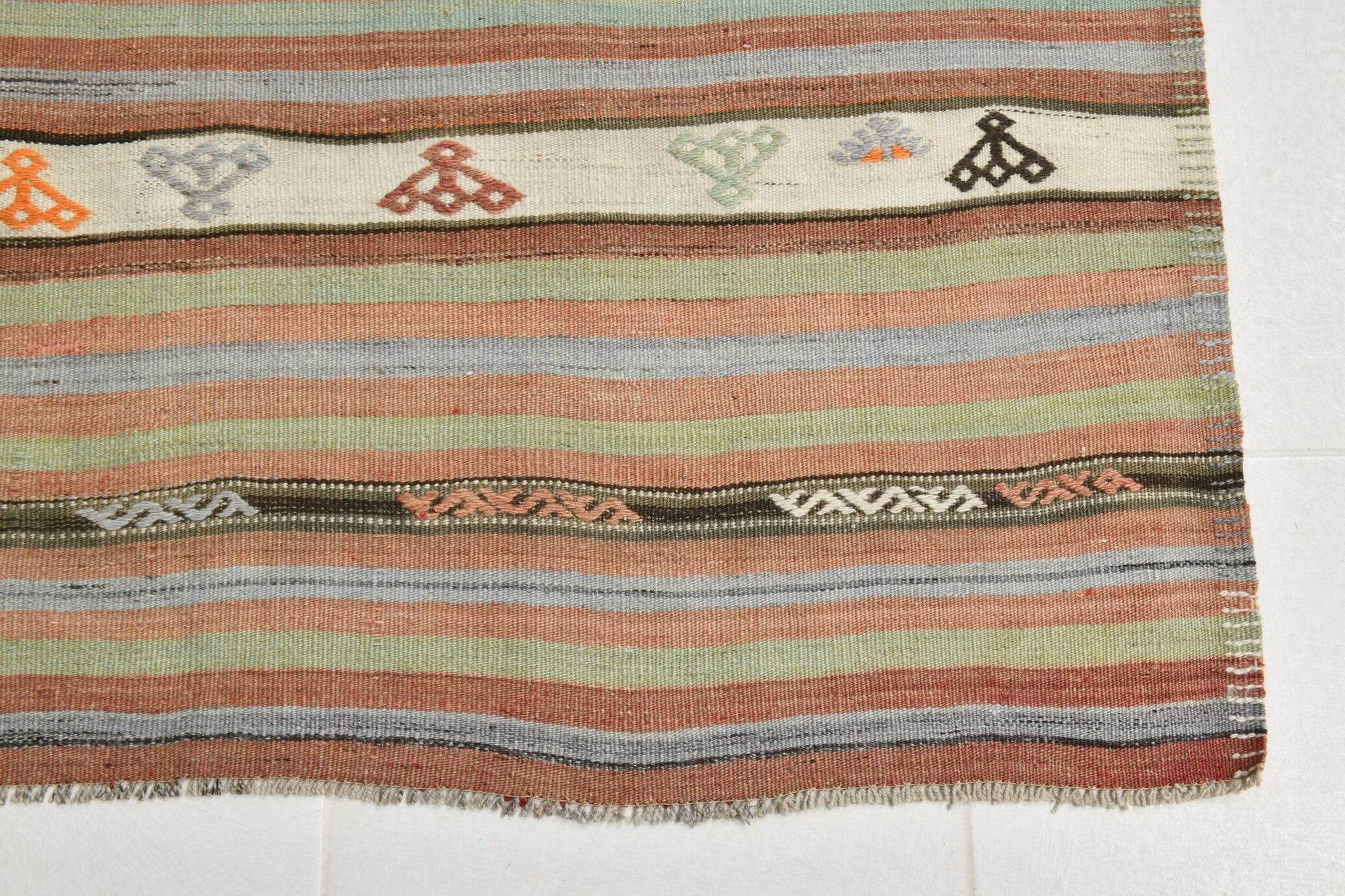 6x9 Soft Colors Persian Kilim Rug, 179x267Cm Anatolian Rug