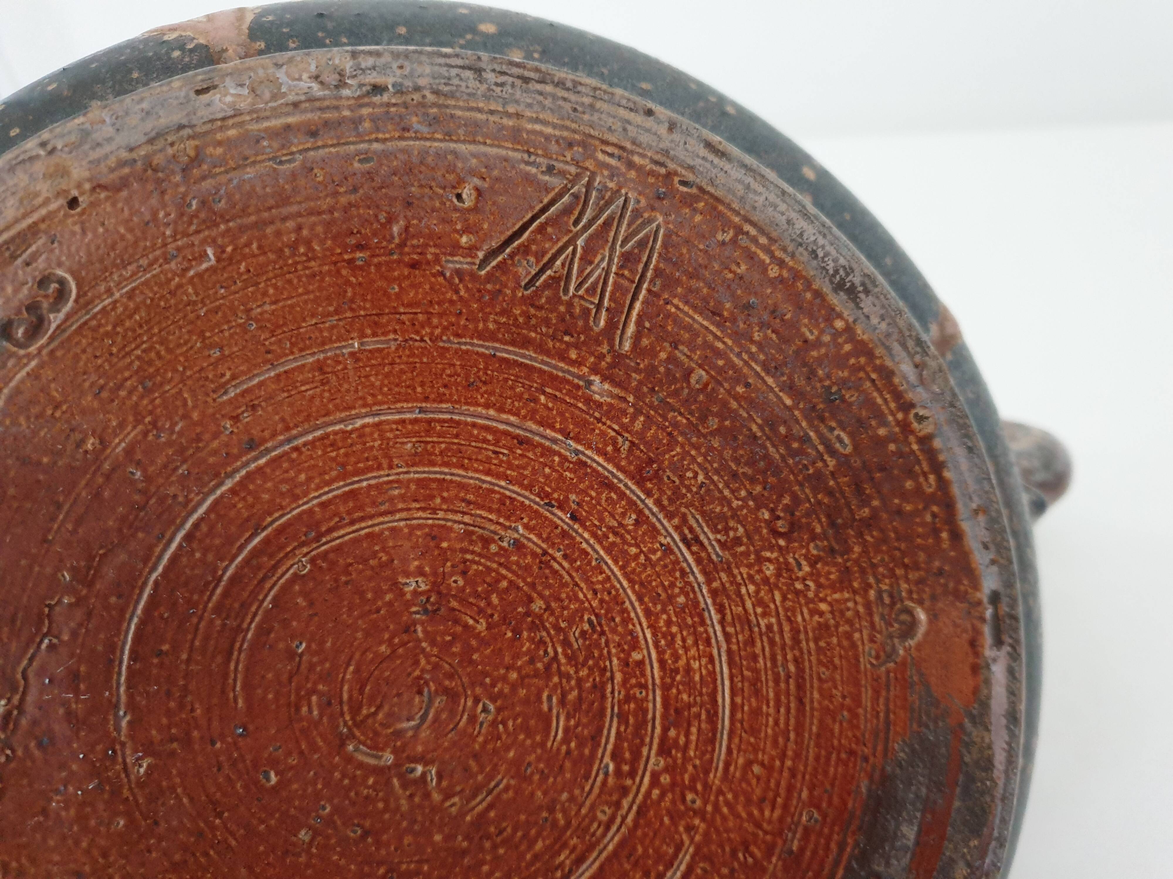 Théière en terre cuite émaillée Art DÉco signée Marcellus Aubry, années 1930
