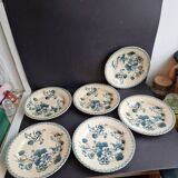 6 assiettes plates en terre de fer Gien modèle Capucines