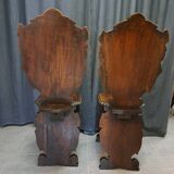 Pair of 19th century walnut stepladder chairs
