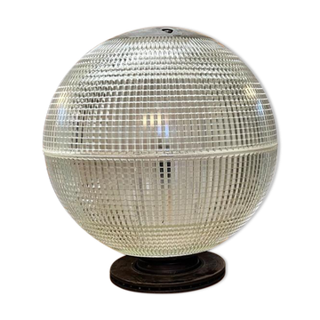 Boule Holophane breveté en verre prismatique 1950