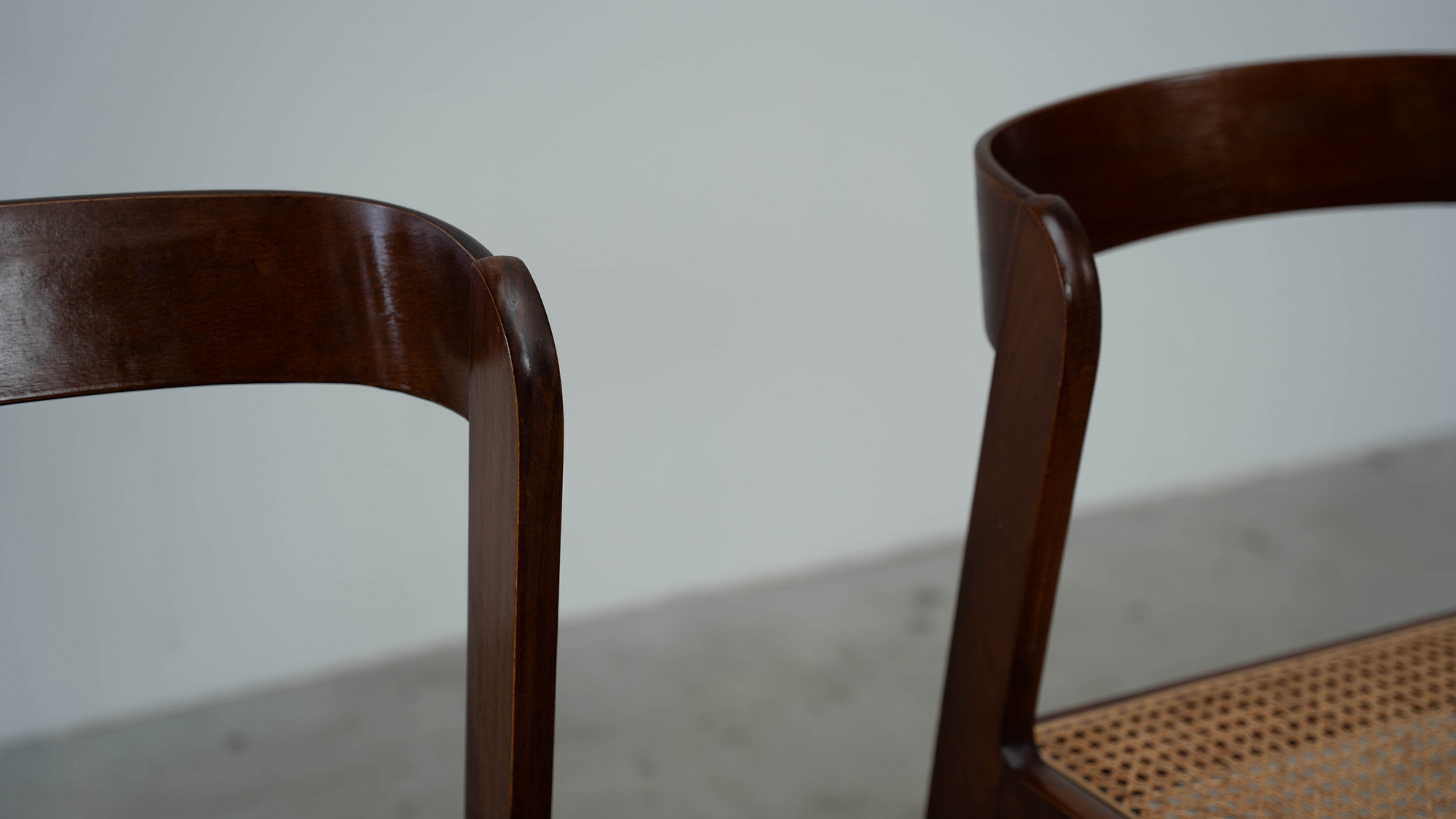 Set of six Italian dining chairs