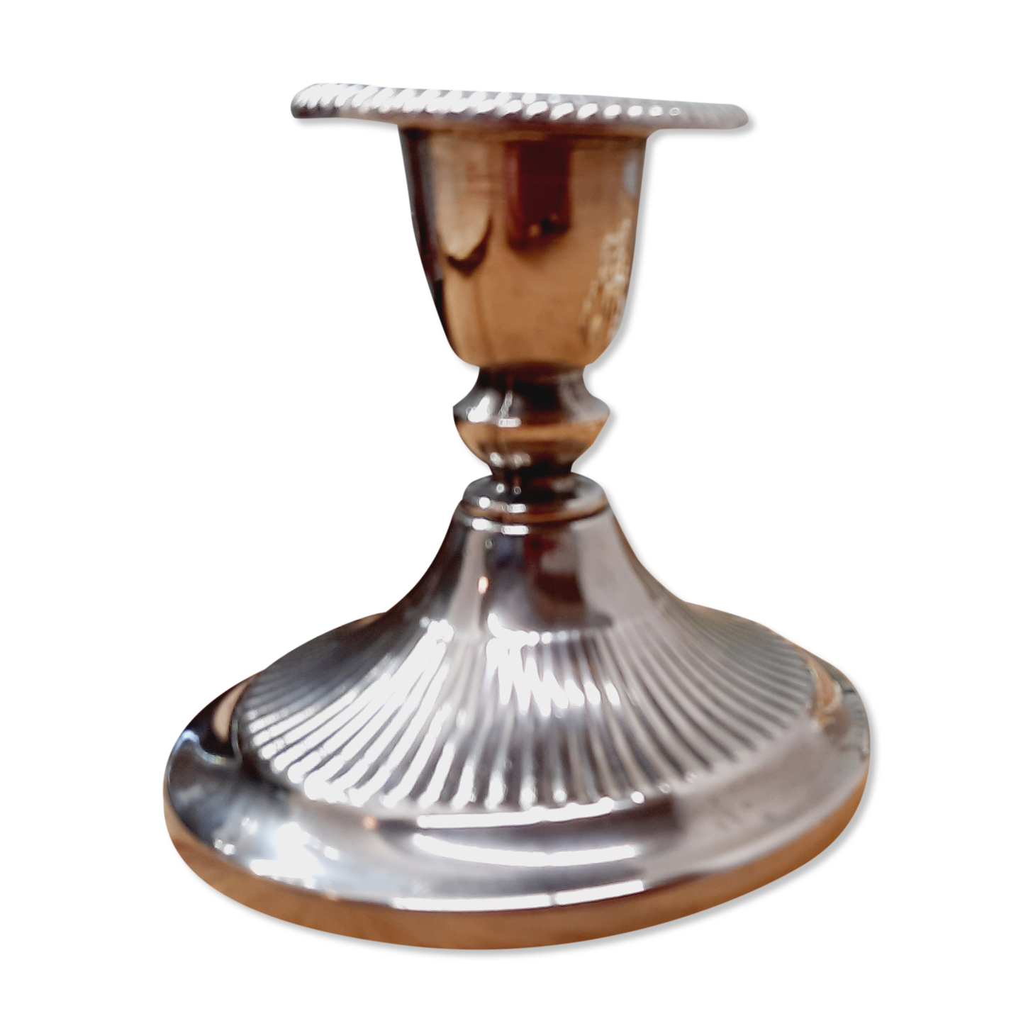 Silver metal table candle holder