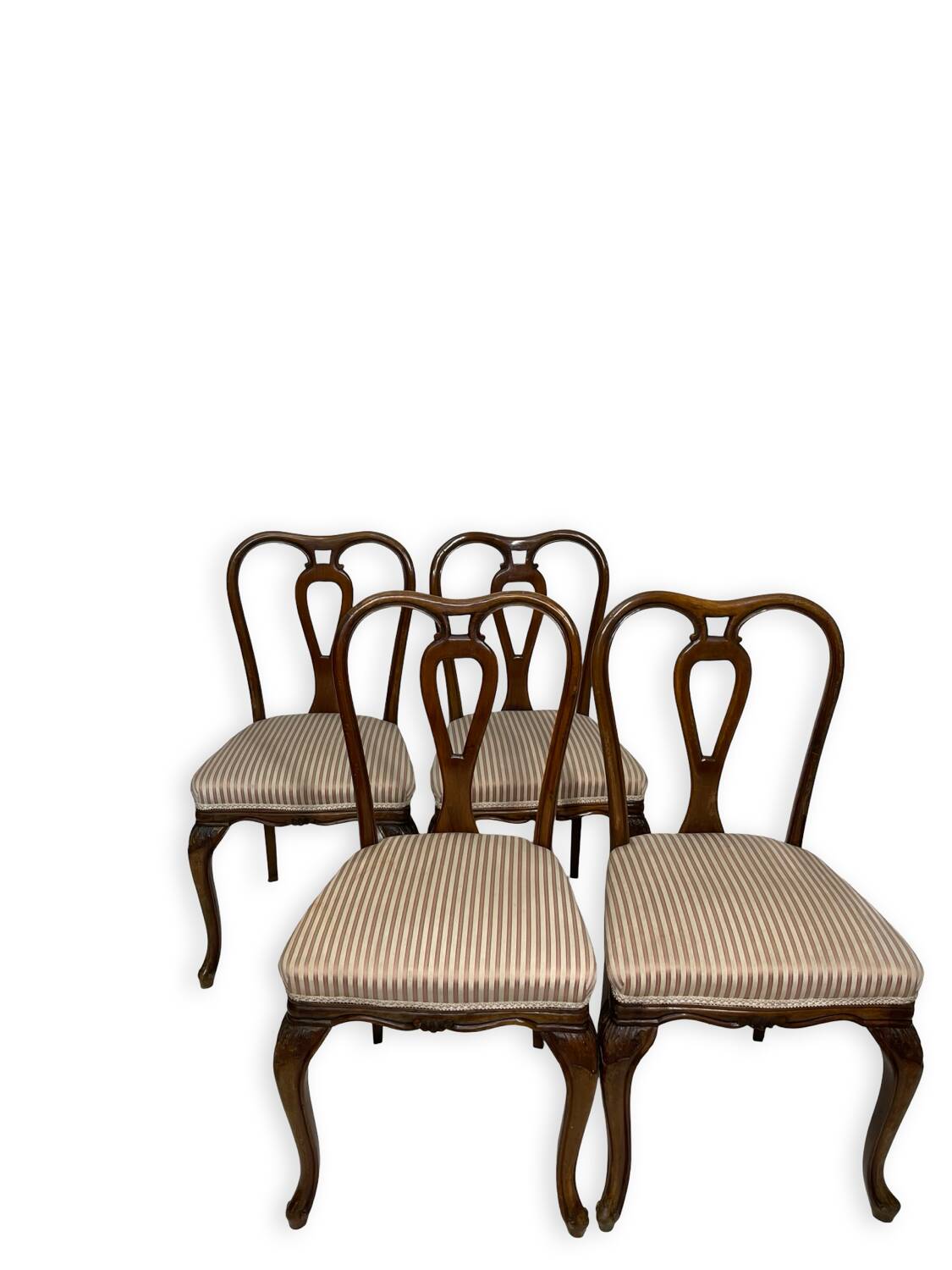 4 chaises de salle à manger en noyer, années 1950.