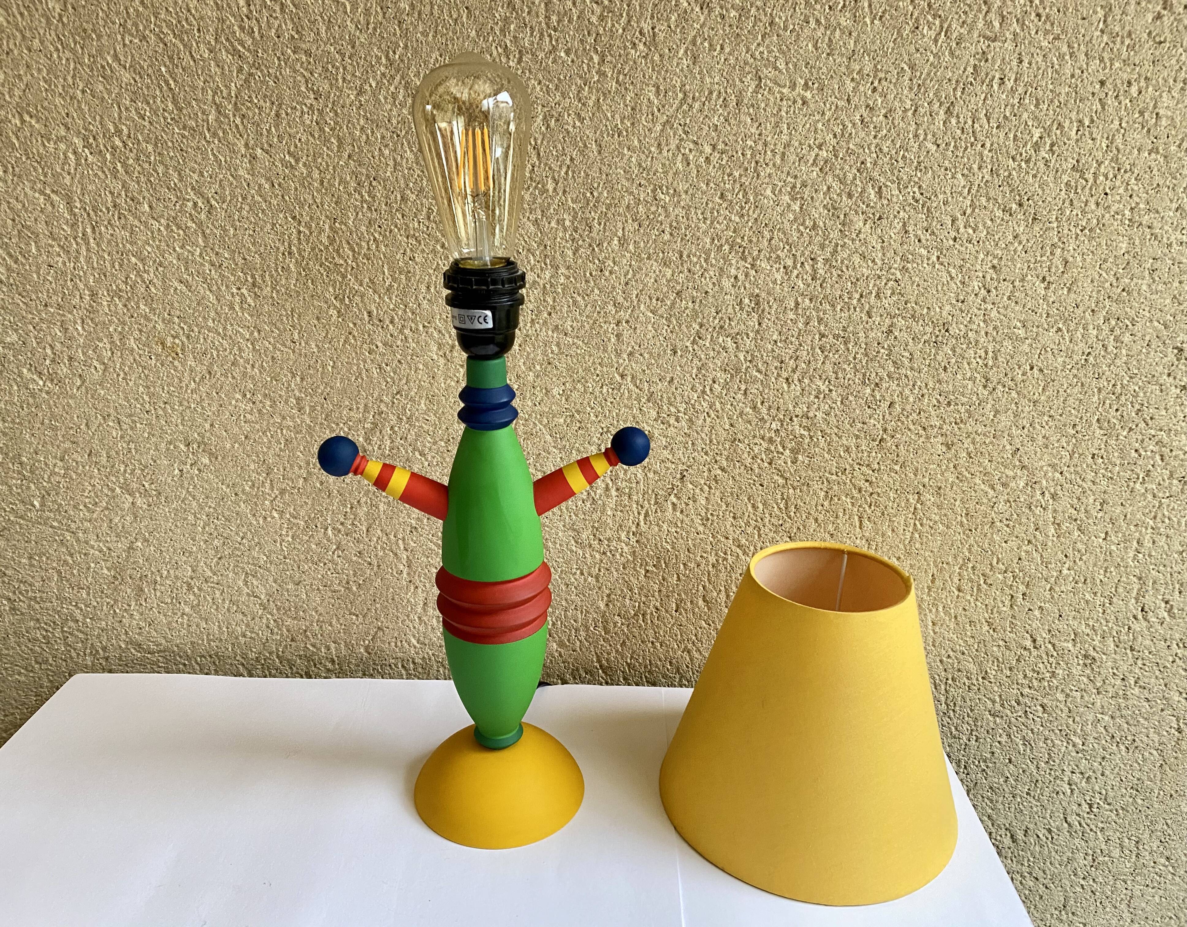 Lampe de table Totem design Olivier Vilatte vintage années 80 Memphis style