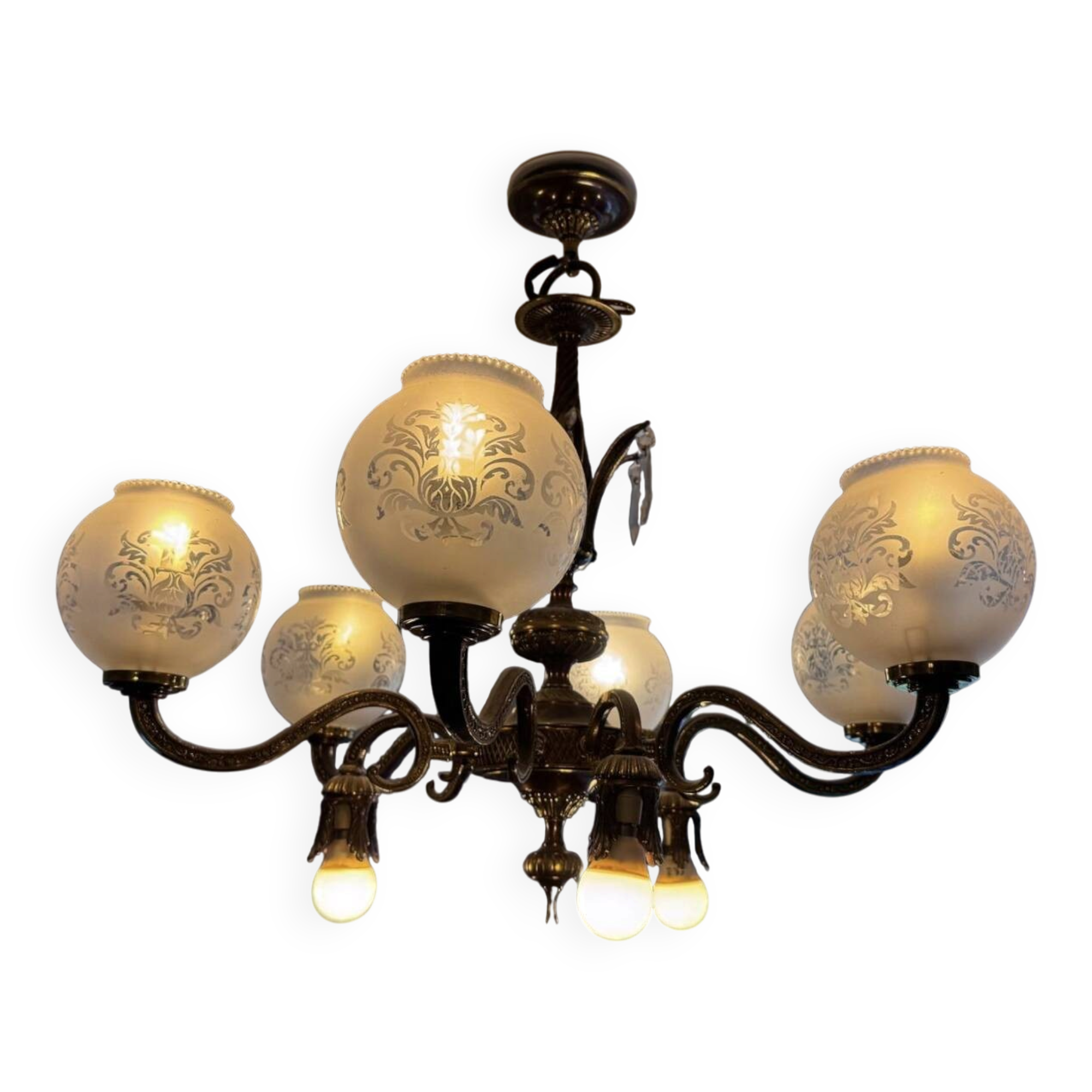 Louis XV bronze and crystal chandelier – 7 lights