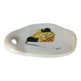 Cheese platter signed Fonck Vallauris, 1960s ceramic