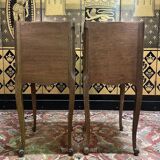Pair of Louis XV style oak bedside tables
