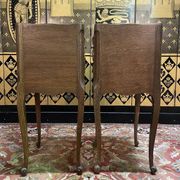 Pair of Louis XV style oak bedside tables
