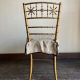 Chair in gilded wood and linen Napoleon III
