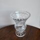 Cut and engraved crystal vase – vintage floral decoration