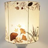 Vintage design lamp base in white ceramic with dried flower shade