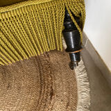 Green velvet toad armchair