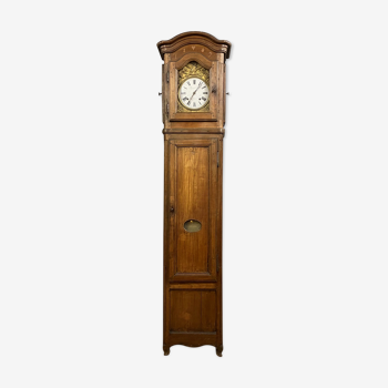 Burgundy clock Louis XV in walnut and marquetry around 1800
