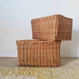 Pair of wicker baskets - wicker planters