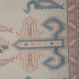 Vintage turkish kars rug with romantic mid-century modern style 5'8" x 8'6"