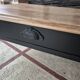 Antique black raw wood coffee table