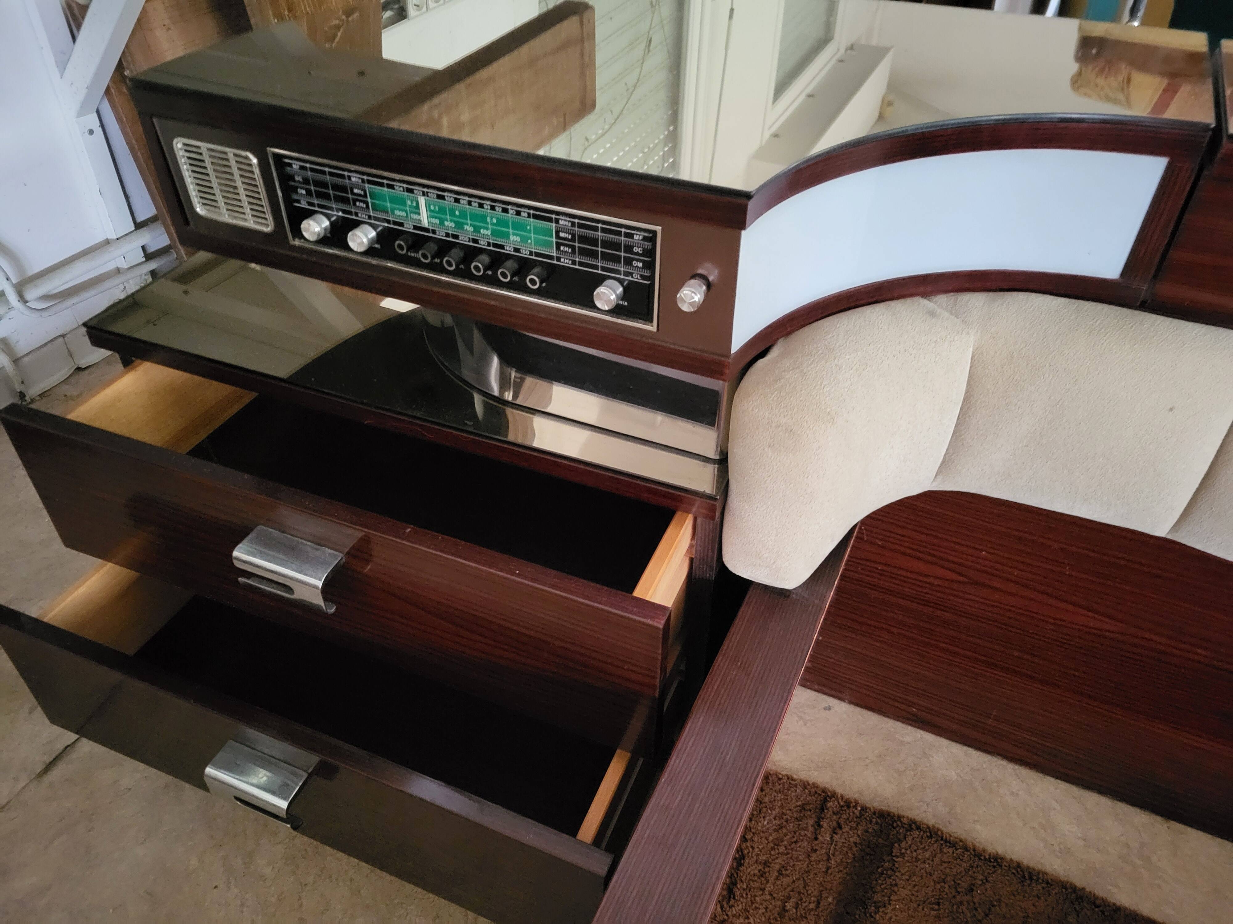Verardo bed and dressing table, Italy 1960s-70s.