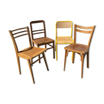Set of 4 mismatched chairs