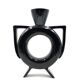 Organic modern black ceramic vase, Italy 1980s