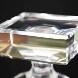 Carafe à whisky carrée vintage du milieu du siècle en cristal au plomb