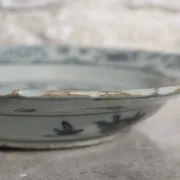 Chinese Swatow dish with pagoda landscape – late Ming, ca. 1600