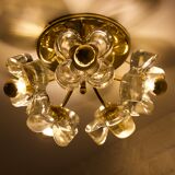 Brass ceiling lamp & flowers Simon & Schelle