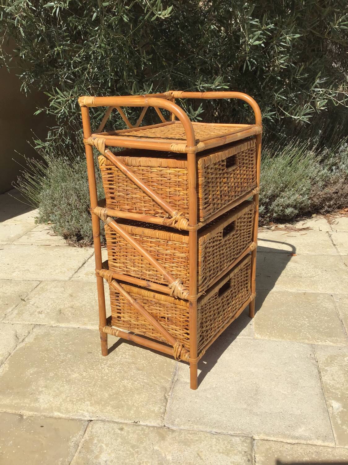 Rattan chest of drawers