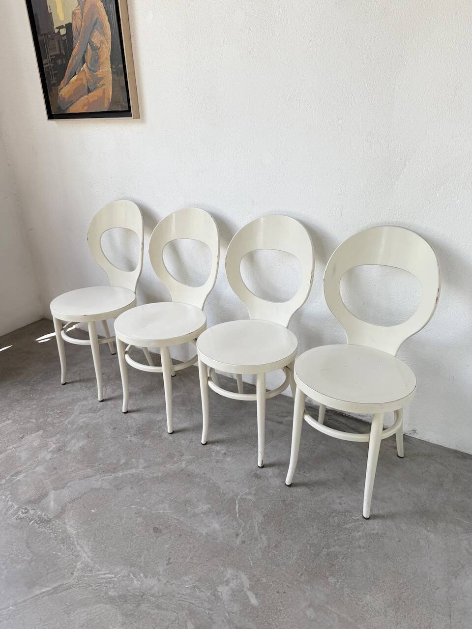 Set of 4 Baumann bistro chairs, Mouette model