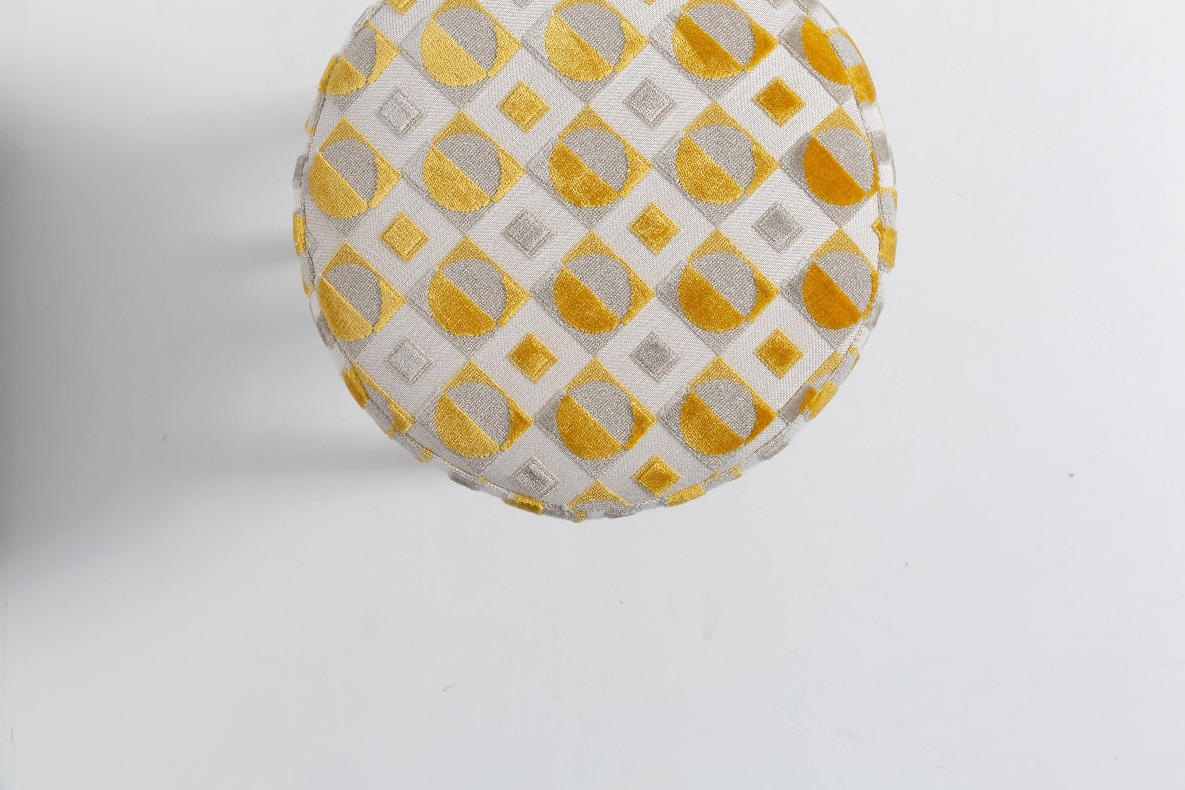 Yellow and beige mid-century stool, Europe, 1960s
