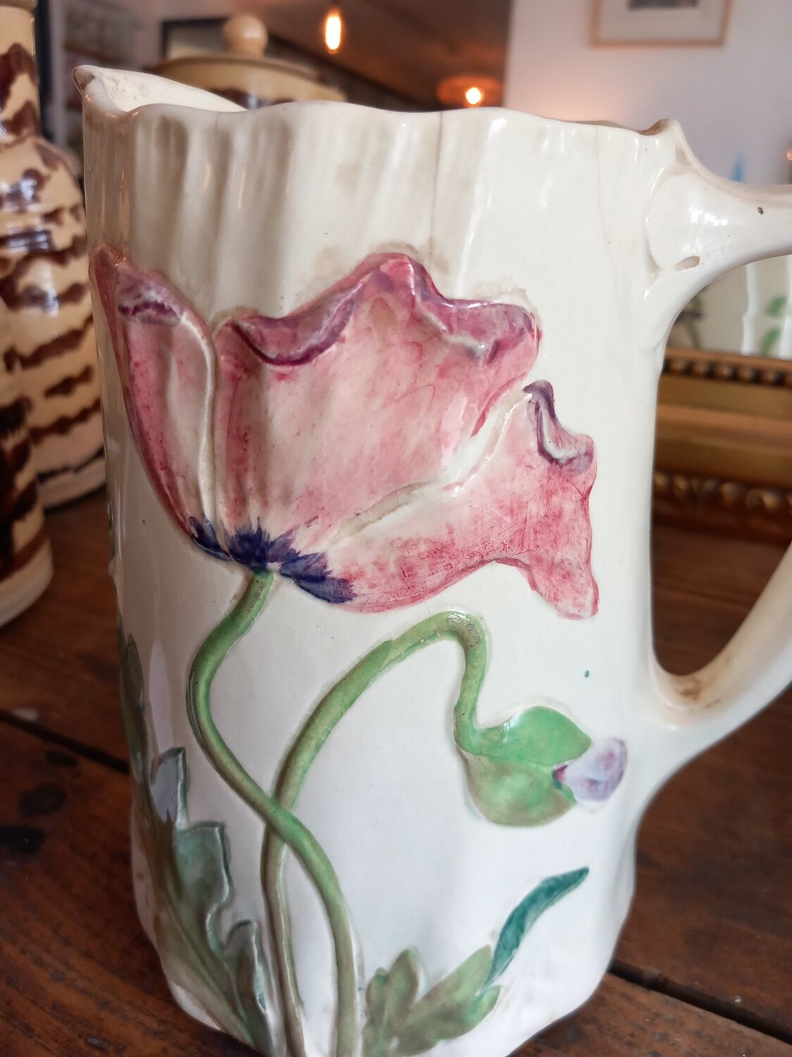 Carafe .slip. decor poppies