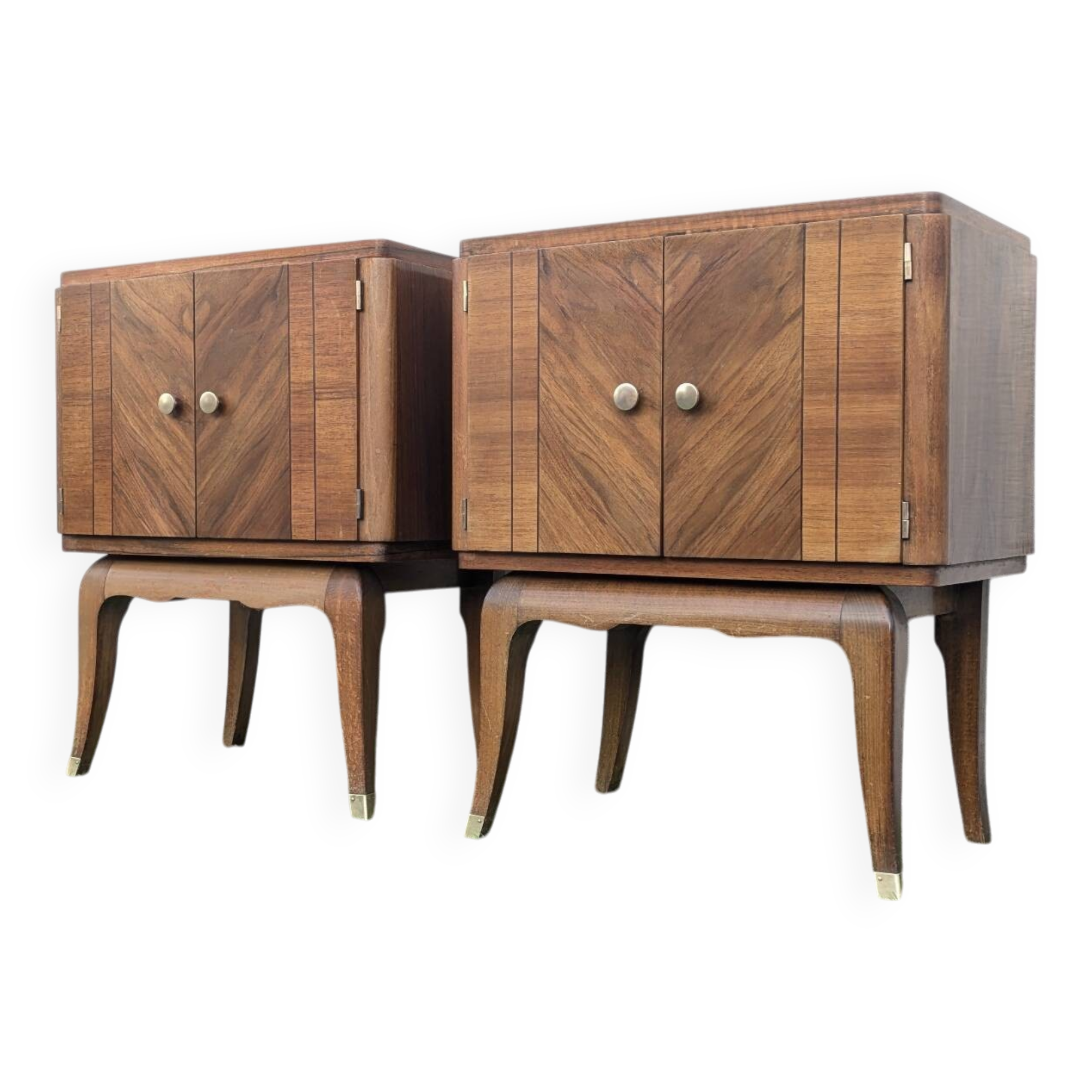 Pair of vintage Art Deco mid-century bedside tables