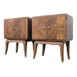 Pair of vintage Art Deco mid-century bedside tables