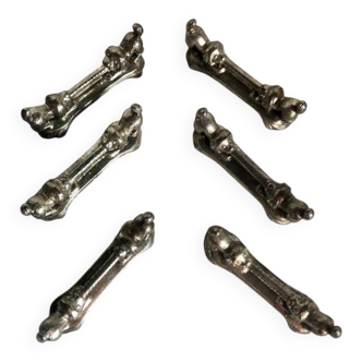 Set of 6 Vintage French Puppy Knife Rests