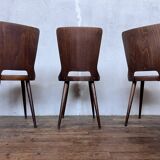 Trio of vintage retro Dove Baumann chairs 1960