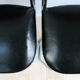 Vintage chrome metal bar stools wood and black and Red skai