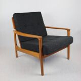 Danish Black Boucle Lounge Chair, 1970s