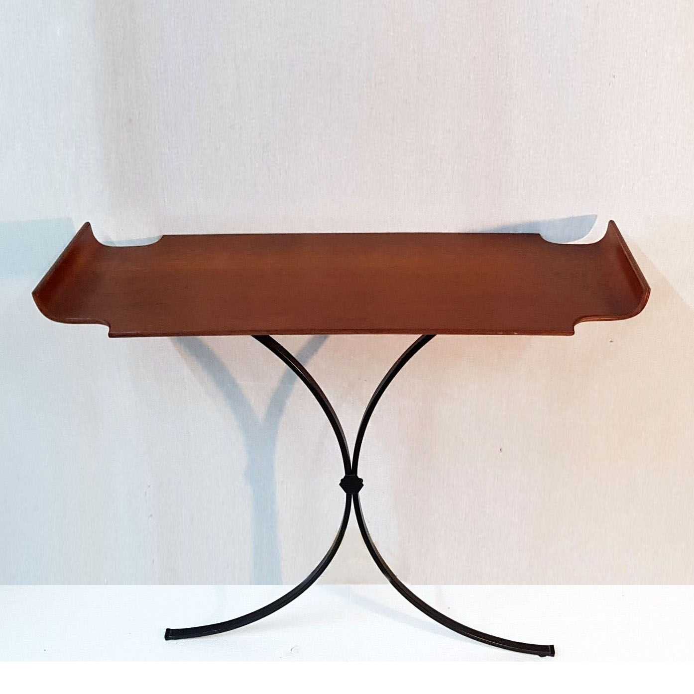 Vintage wall console in plywood, Italy 50s