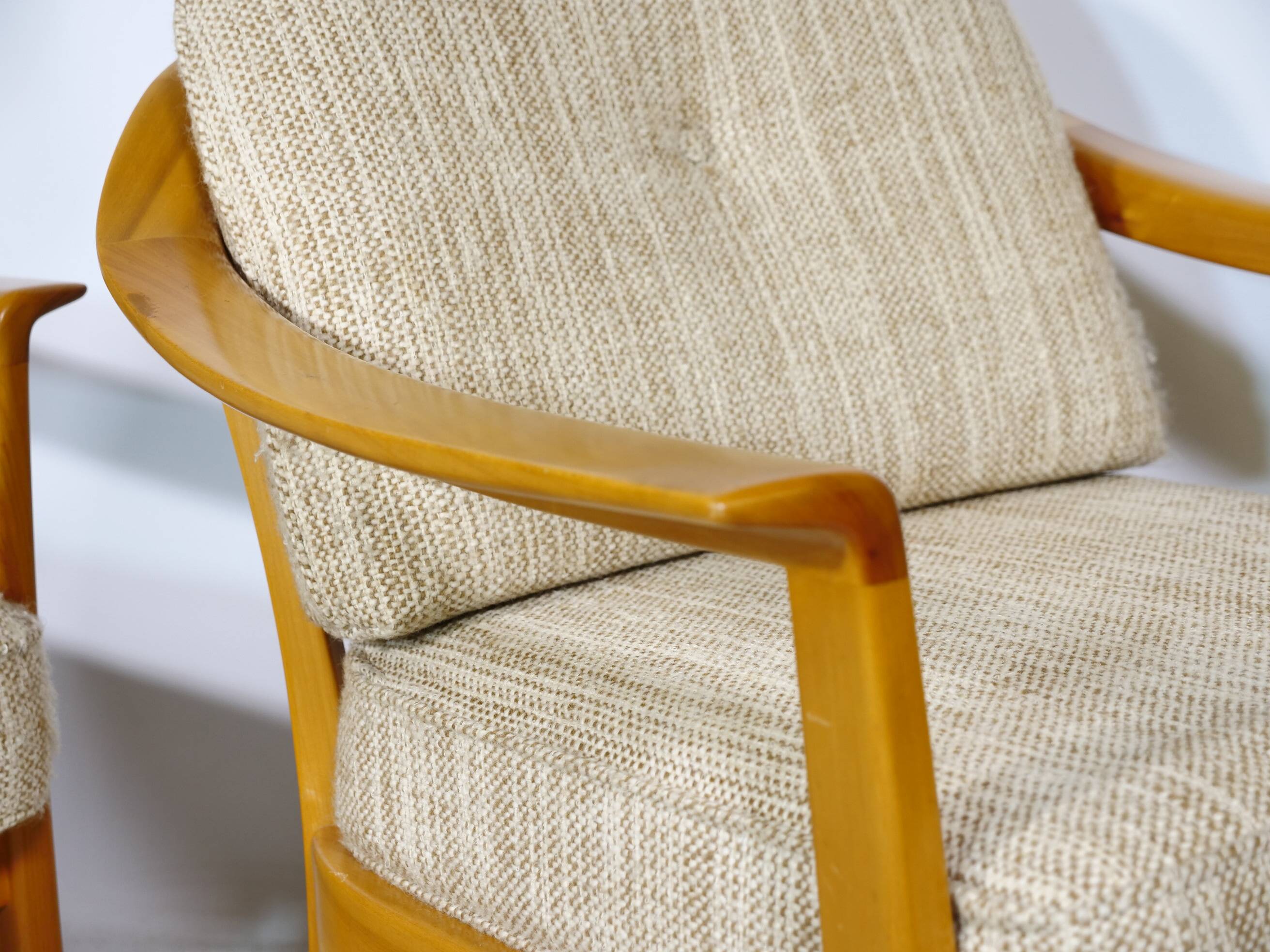 Cherrywood Club Chairs by Klaus Warzecha for Wilhelm Knoll, Set of 2, 1970s