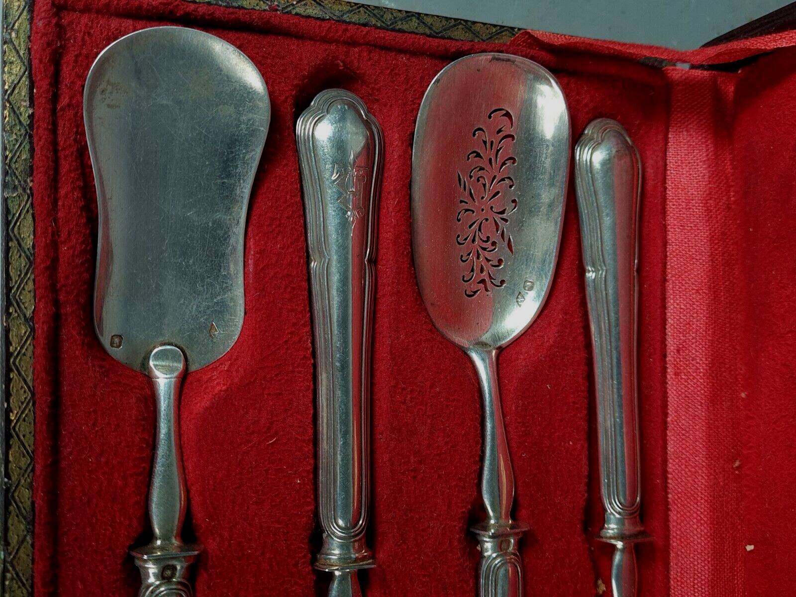 Service of 4 cutlery with silver sweets 201 gr late nineteenth century SB