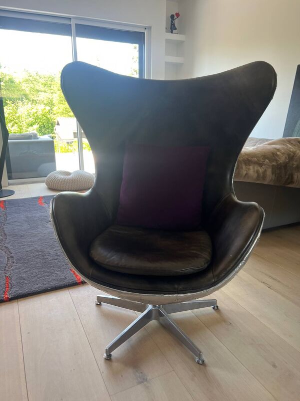 Fauteuil design Aviator en aluminium riveté – Style industriel loft