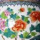 Large covered vase in Chinese porcelain, floral famille rose decoration.