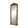 French palace mirror with bow and lion heads, gilded frame.