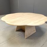 Vintage flower shaped travertine coffee table, 1970s