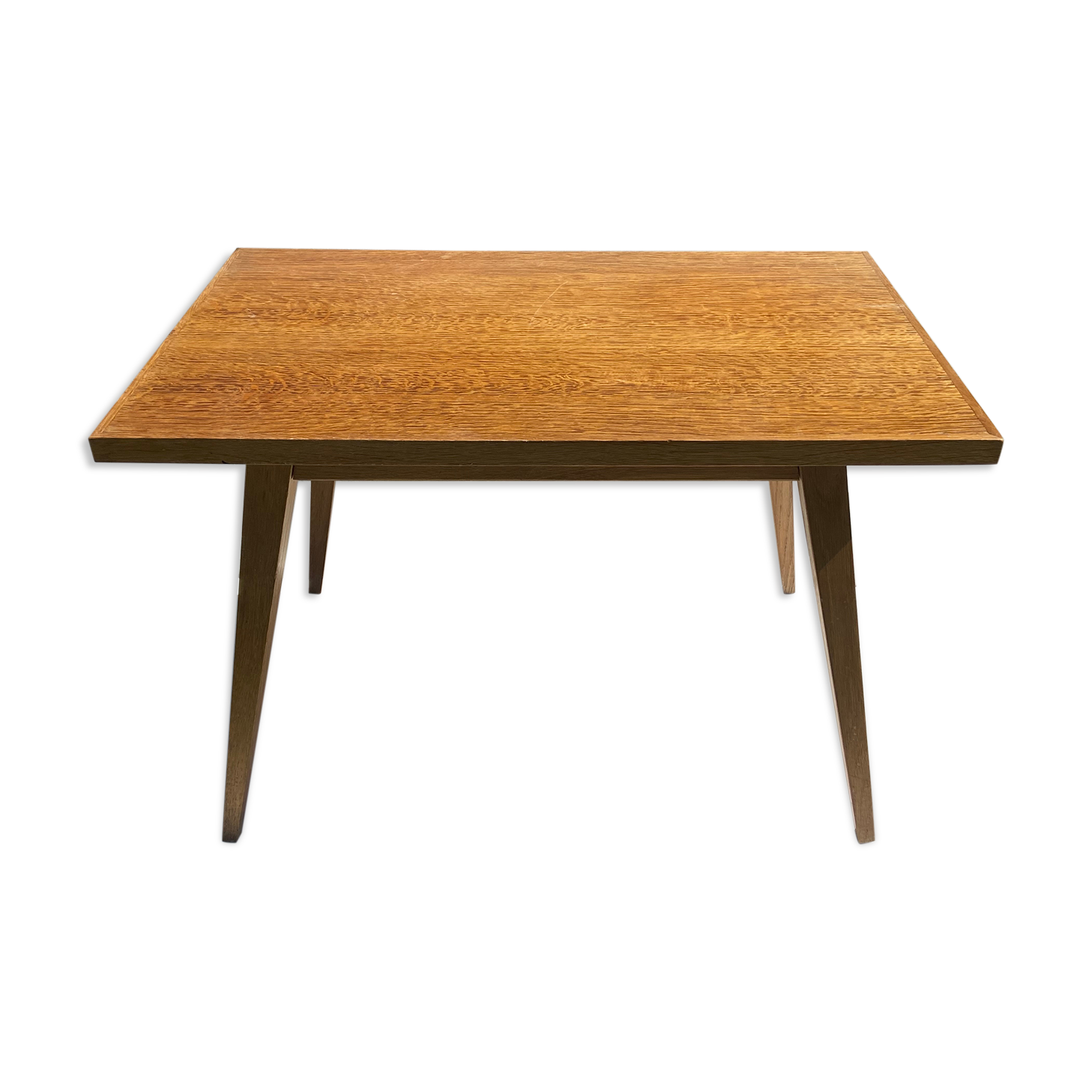 Wooden coffee table compass legs 50s