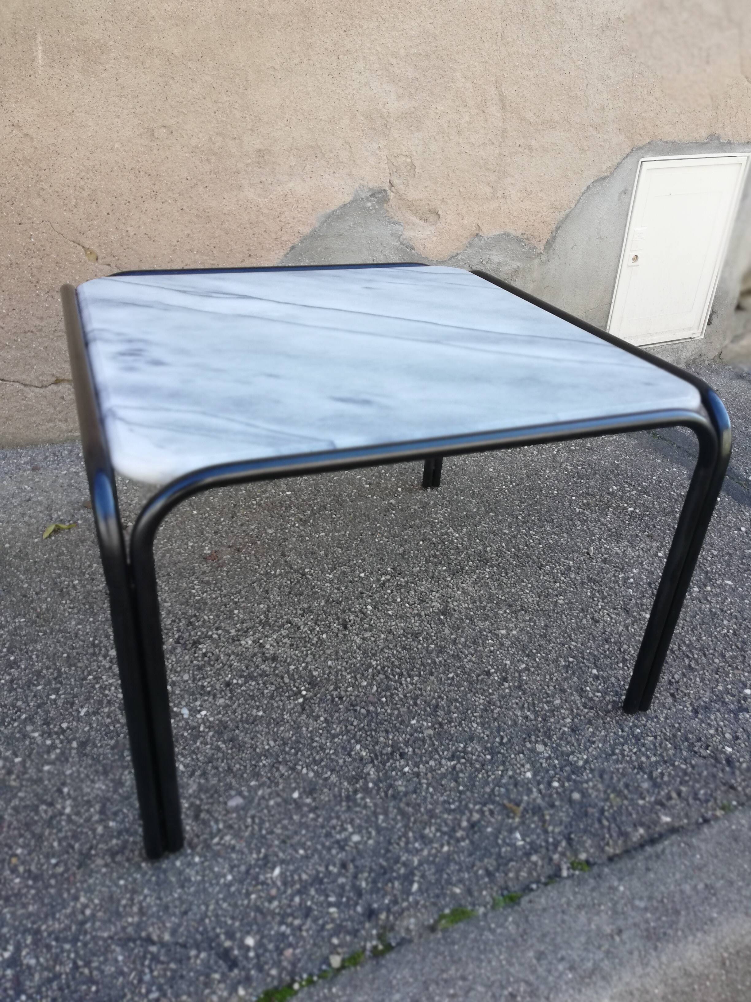 Table basse vintage marbre blanc